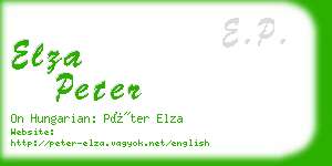 elza peter business card